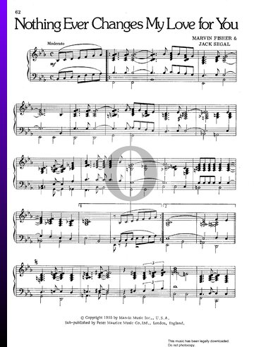 Nothing Ever Changes My Love For You Partitura