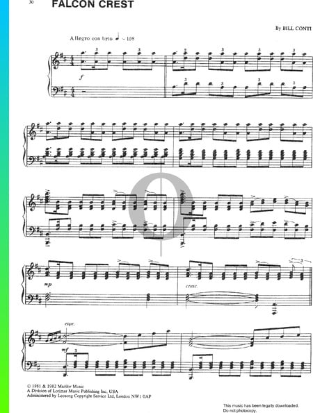 Falcon Crest Musik-Noten