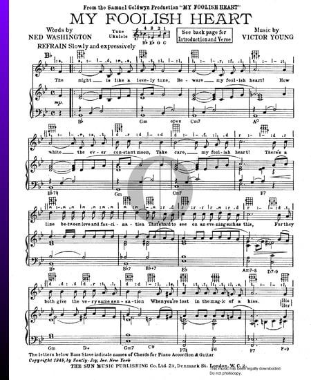 My Foolish Heart Sheet Music