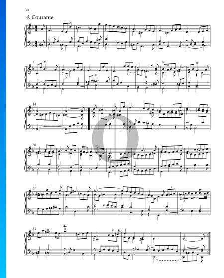 Suite No. 3 en Ré mineur, HWV 428: 4. Courante Partition