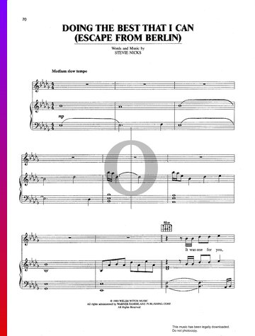 Doing The Best That I Can (Escape From Berlin) Sheet Music