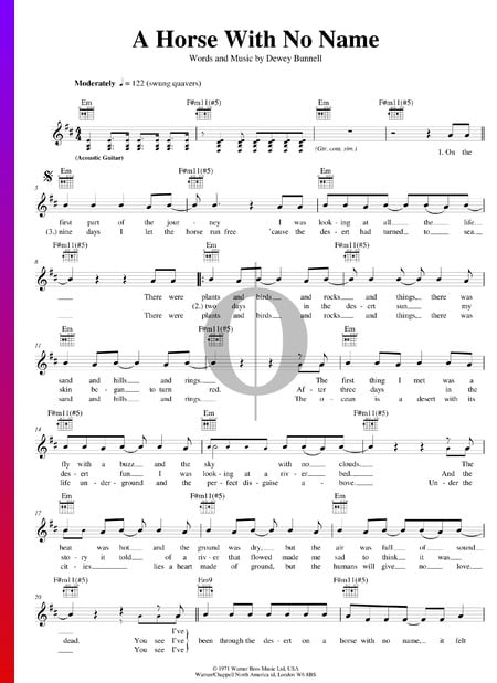 A Horse With No Name Musik-Noten