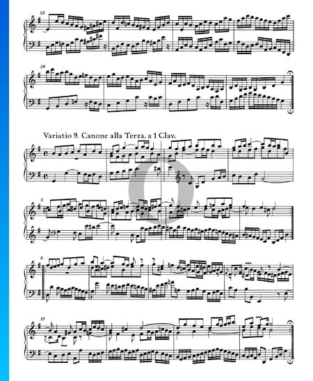 Goldberg Variationen, BWV 988: Variatio 9. Canone alla Terza. a 1 Clav.