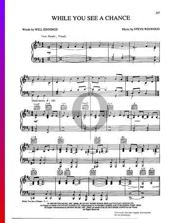 While You See A Chance Sheet Music