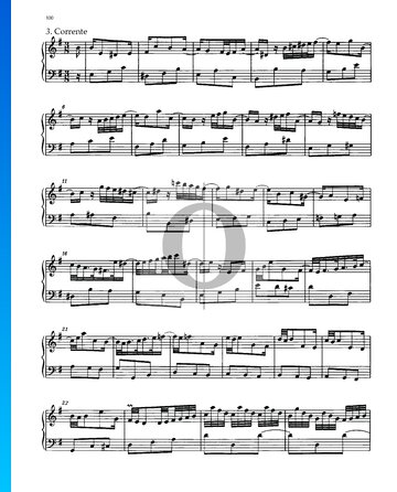 Partita 6, BWV 830: 3. Corrente bladmuziek