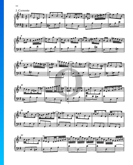 Partita 6, BWV 830: 3. Corrente Musik-Noten
