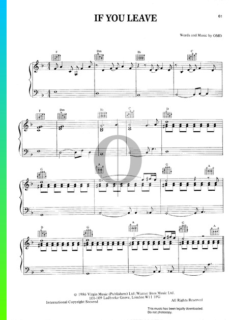 If You Leave Sheet Music