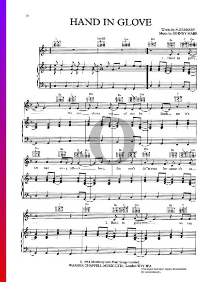 Hand In Glove Musik-Noten