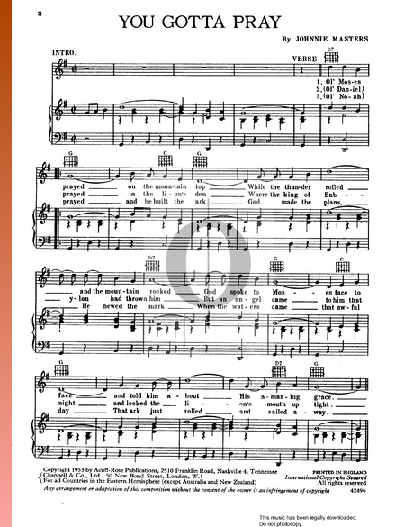 You Gotta Pray Musik-Noten