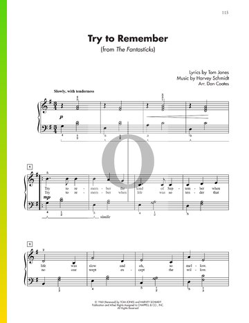Try To Remember Sheet Music