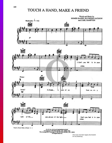 Touch A Hand, Make A Friend Musik-Noten