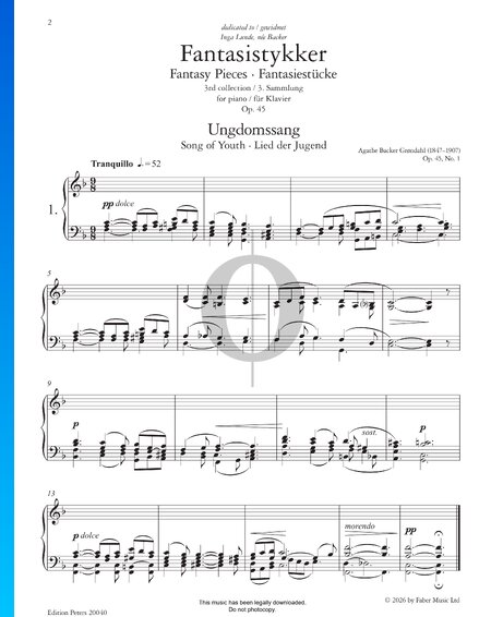 Ungdomssang, Op. 45 No. 1