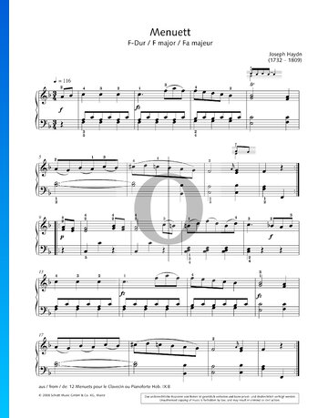 Menuetto F Major Sheet Music