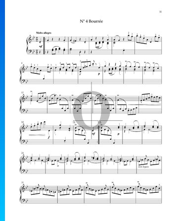 Prélude, No. 4 Op. 135, Bourrée Partitura