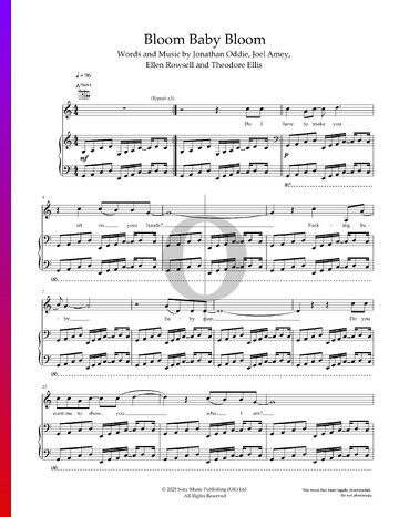 Bloom Baby Bloom Sheet Music