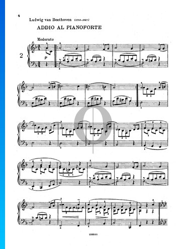 Partition Valse pour piano en Fa majeur, Anh. 15 (Adieu au piano)