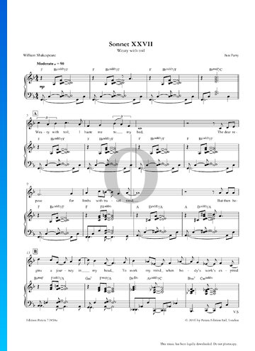 Sonnet XXVII (Weary With Toil) Sheet Music
