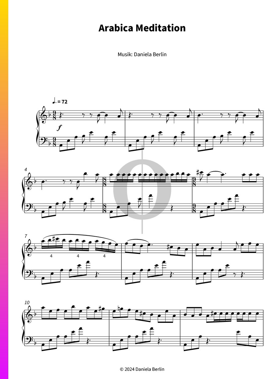 Arabica Meditation (Daniela Berlin) Piano Sheet Music - OKTAV