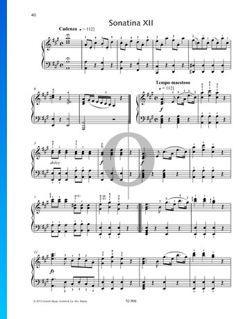 Sonatina in A Major, Op. 41 No. 12 Partitura
