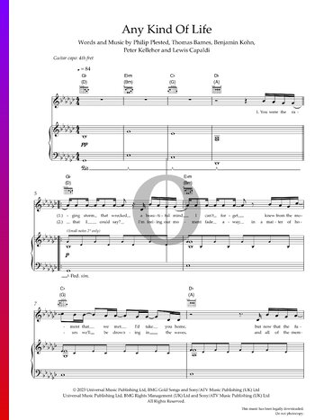 Any Kind Of Life Sheet Music