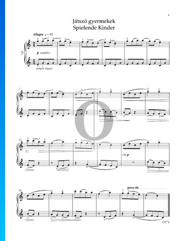 Für Kinder, Sz. 42 Vol. 1: Nr. 1 Spielende Kinder Musik-Noten