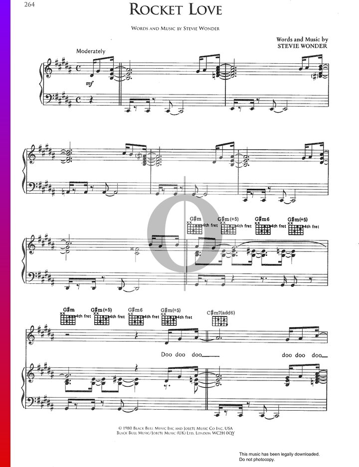 Rocket Love (Stevie Wonder) Piano Sheet Music - OKTAV