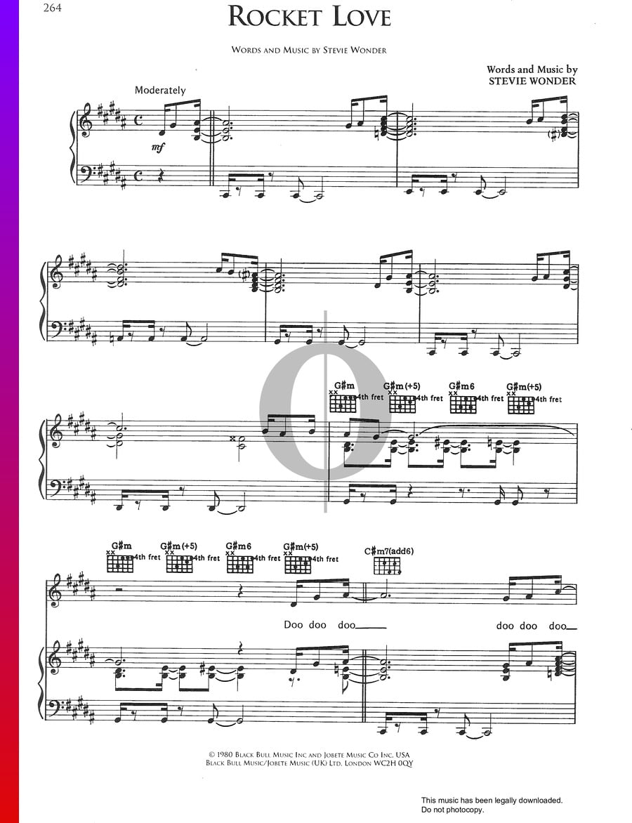 Rocket Love Sheet Music Piano Guitar Voice Pdf Download 