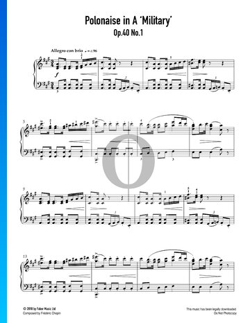 Polonaise A-Dur, Op. 40 Nr. 1 (Militaire) Musik-Noten