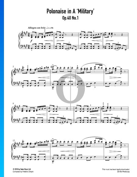 Polonaise in A Major, Op. 40 No. 1 (Military) Sheet Music