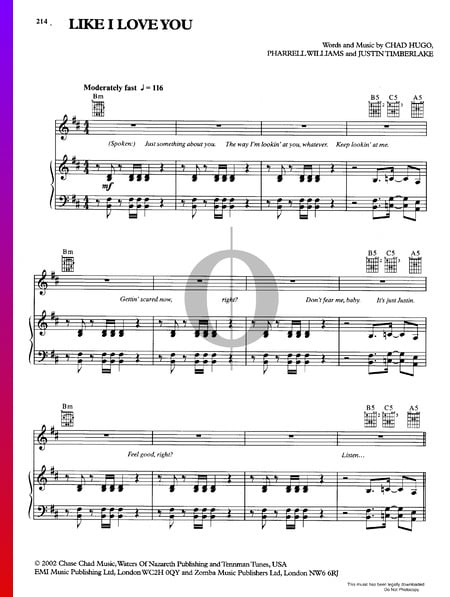 Like I Love You Musik-Noten