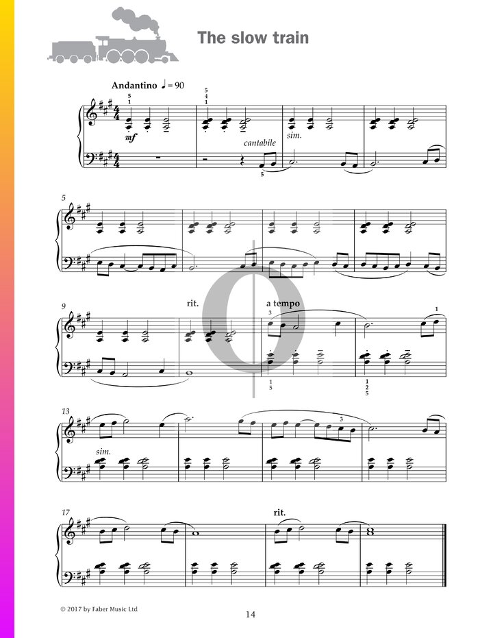 The slow train (Paul Harris) Piano Sheet Music - OKTAV