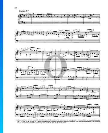 Fugue E Minor, BWV 879 Spartito