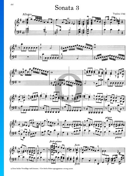 Sonata No. 3, Wq 49: 1. Allegro Sheet Music