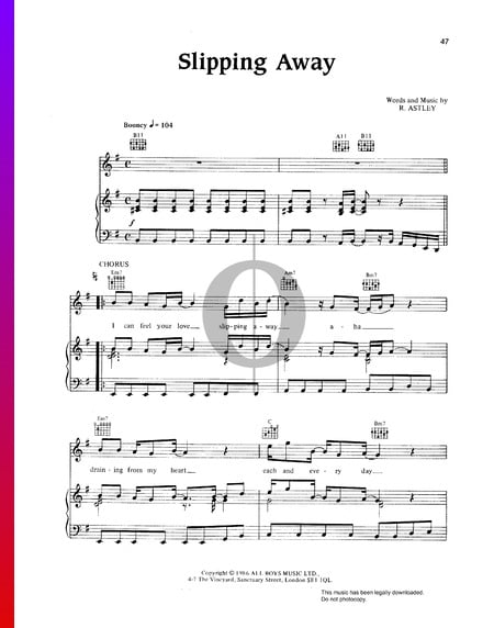 Slipping Away Sheet Music