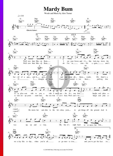 Mardy Bum Sheet Music