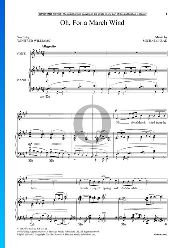 Oh, For A March Wind Sheet Music
