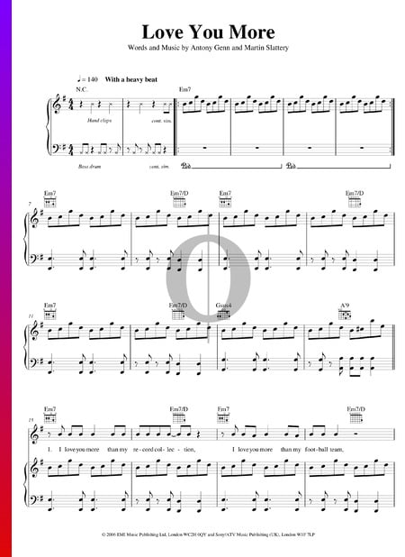 Love You More Sheet Music