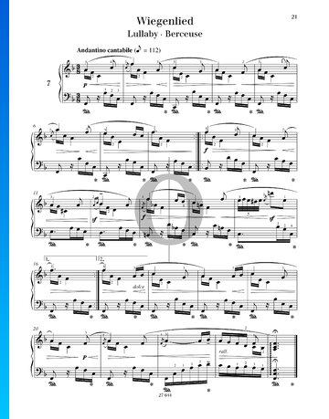 Lullaby, Op. 109 No. 7 Spartito