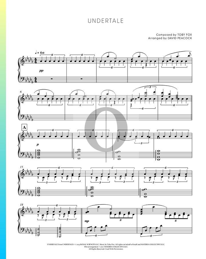 Undertale Sheet Music (Piano Solo) - OKTAV