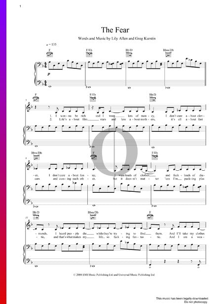 The Fear Musik-Noten
