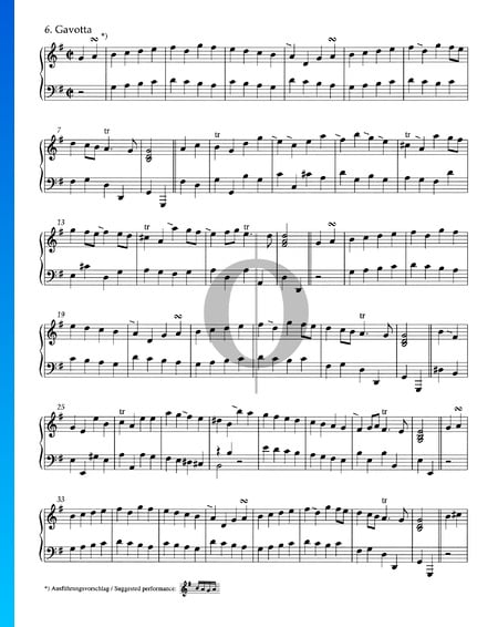 Suite G Major, HWV 441: 6. Gavotta with Variations Sheet Music