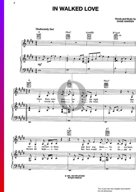 In Walked Love Musik-Noten