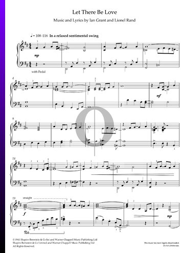 Let There Be Love Sheet Music