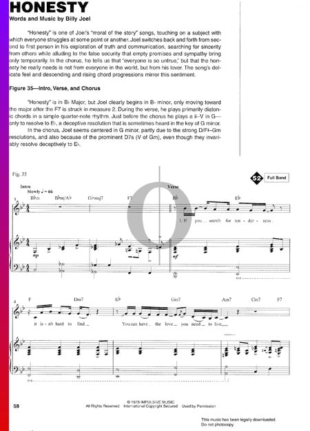 Honesty Sheet Music
