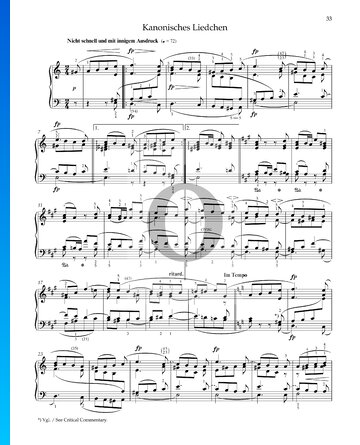 Cancioncilla canónica, Op. 68 n.º 27 Partitura