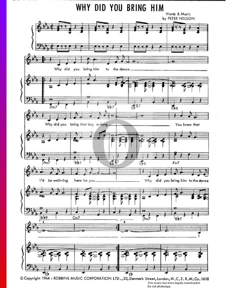 Why Did You Bring Him Sheet Music