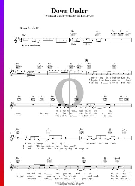 Down Under Sheet Music