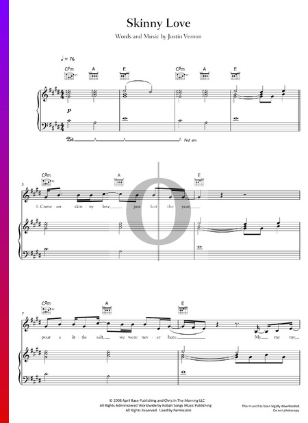 Skinny Love Partitura
