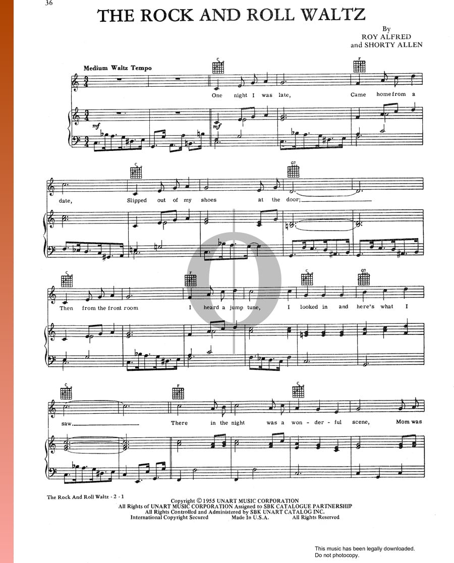 The Rock And Roll Waltz Sheet Music (Piano, Guitar, Voice) OKTAV The Rock And Roll Waltz Sheet Music (Piano, Guitar, Voice) OKTAV