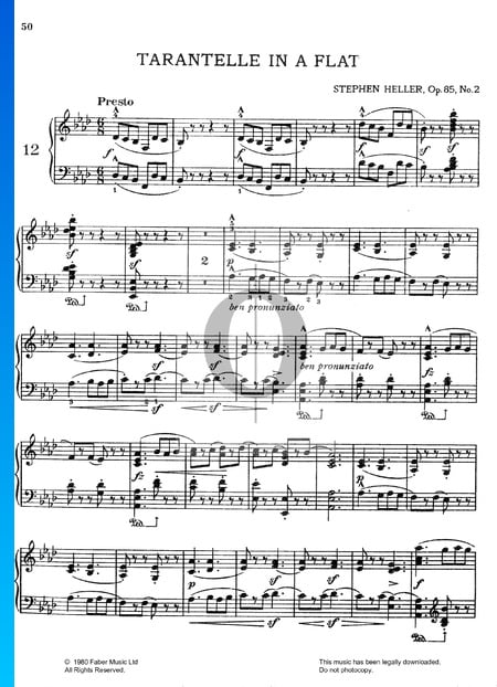 Tarantelle As-Dur, Op. 85 Nr. 2 Musik-Noten